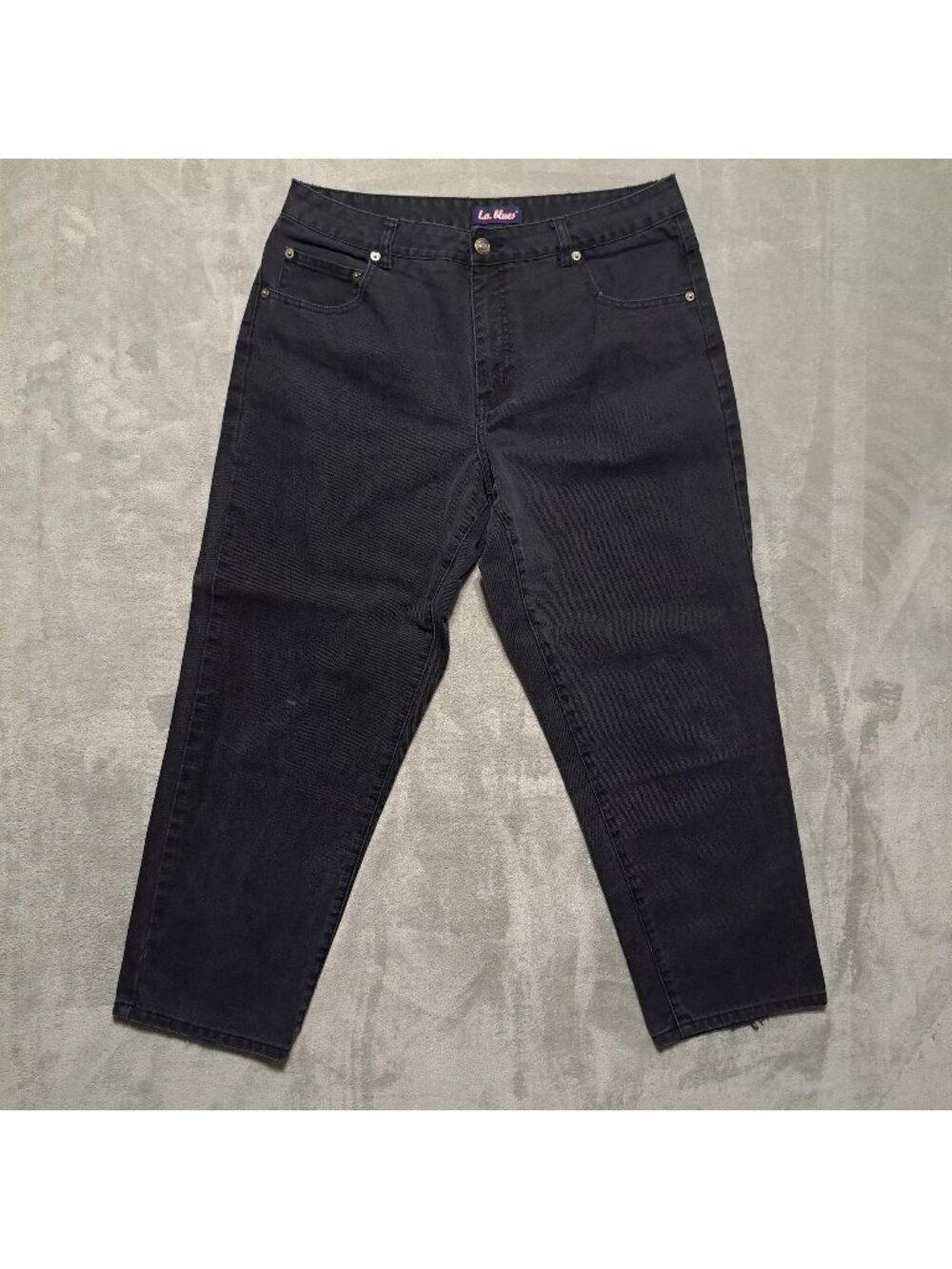 L.A. Blues Size 16WP Jeans Black High Rise Tapered Leg Vintage Mom Fit